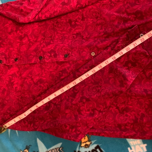 Western Dress Shirt Large red banded collar - Picture 12 of 12